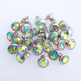 100 Sets Crystal AB Glass Rhinestone Rivets for Leather Craft DIY Making WholesaleRhinestone